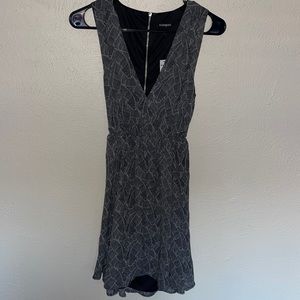 Black deep V dress